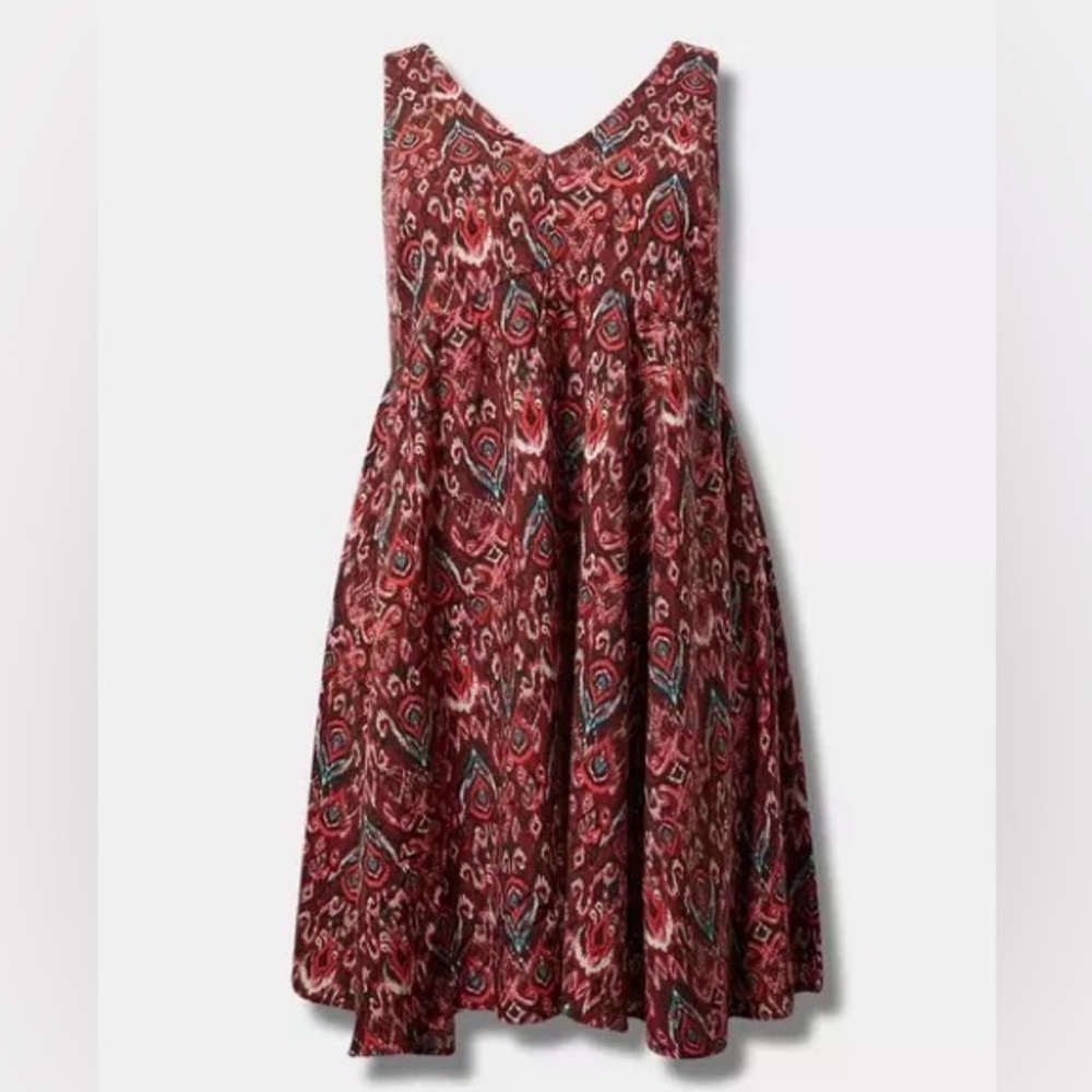 NWT Torrid V-Neck Challis Ikat Dress - Torrid Size 3 (22-24, 3X)